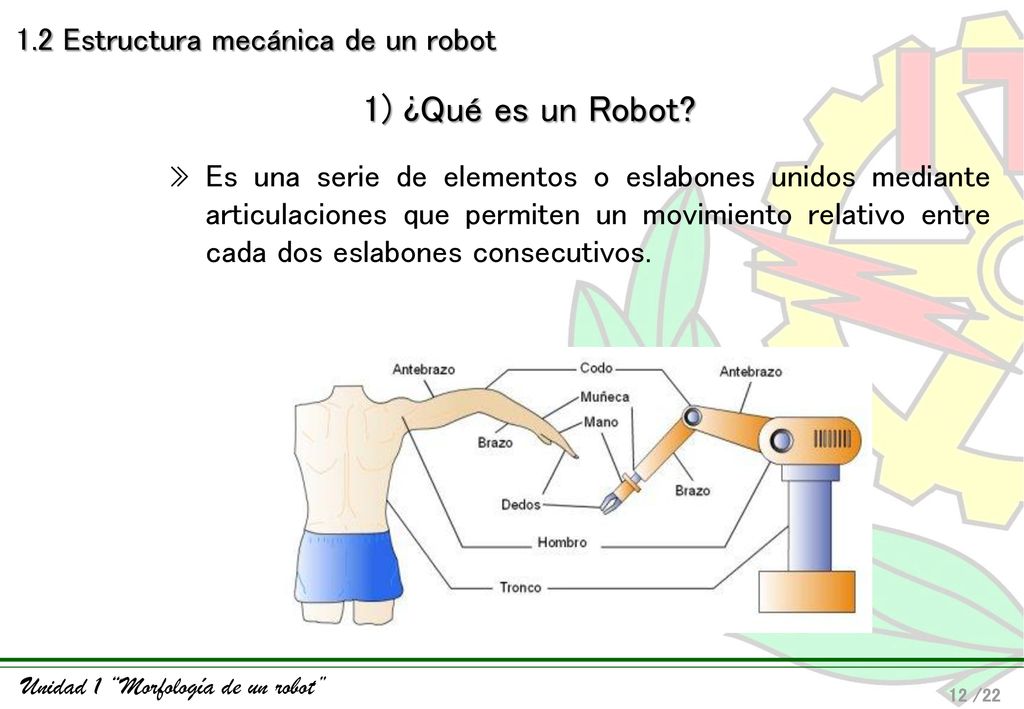 1) ¿Qué es un Robot 1.2 Estructura mecánica de un robot