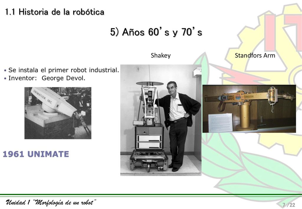 5) Años 60’s y 70’s 1.1 Historia de la robótica