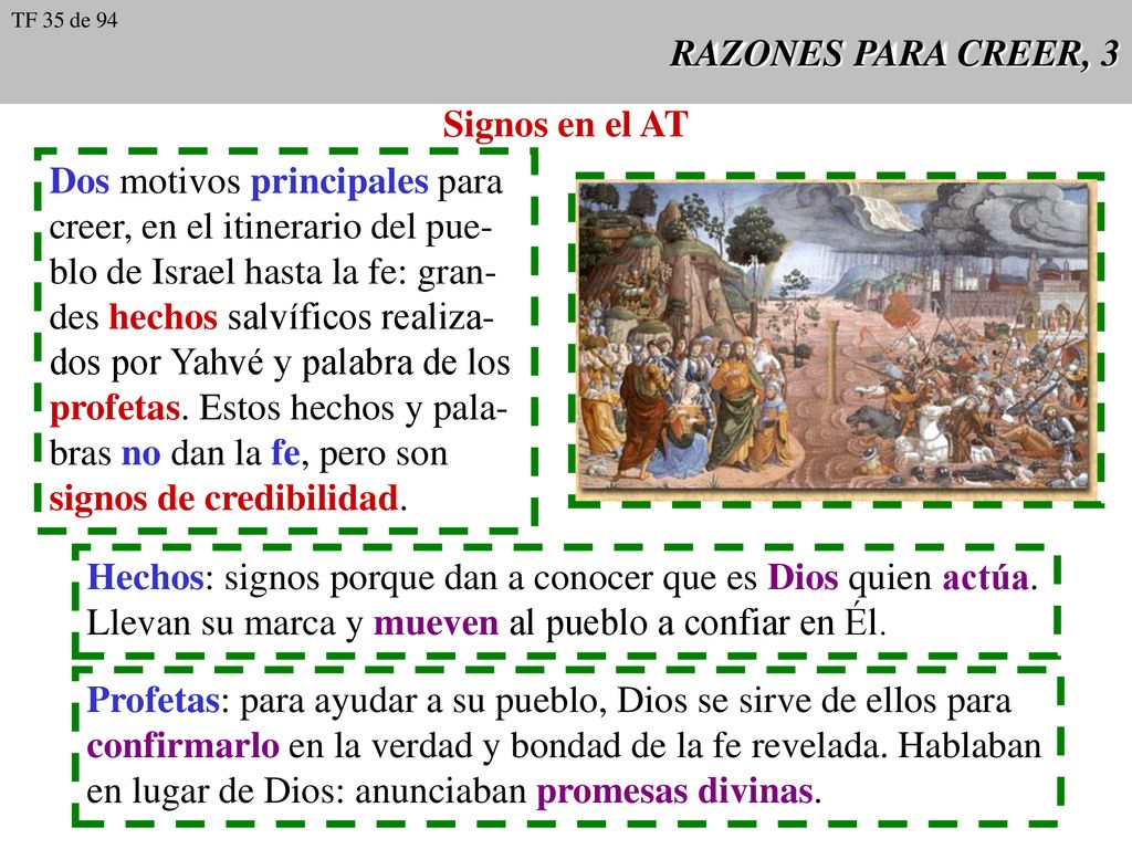 Dos motivos principales para creer, en el itinerario del pue-