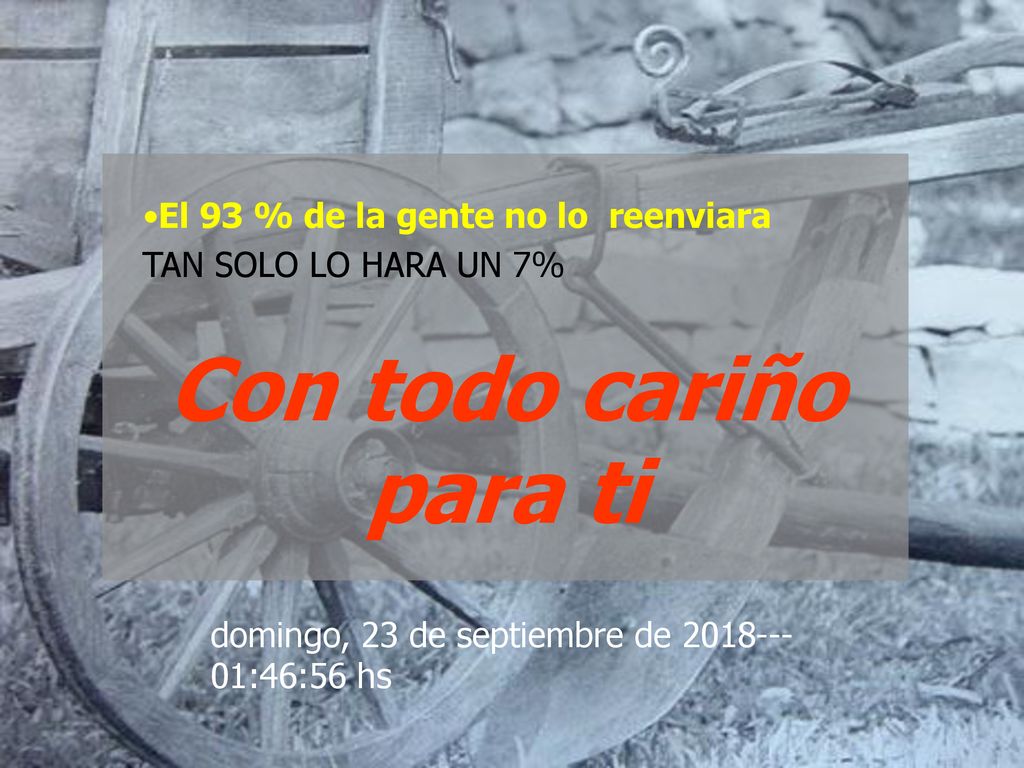 Con todo cariño para ti El 93 % de la gente no lo reenviara