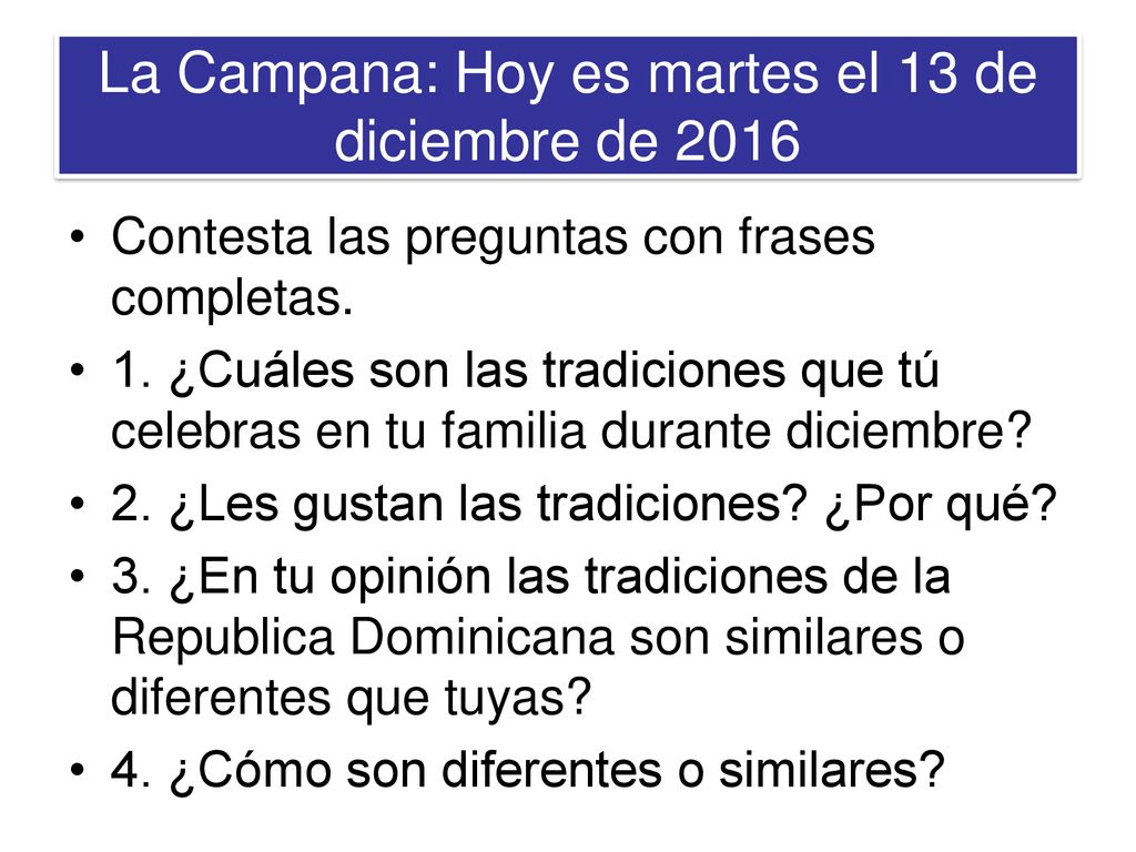 La Campana: Hoy es martes el 13 de diciembre de 2016