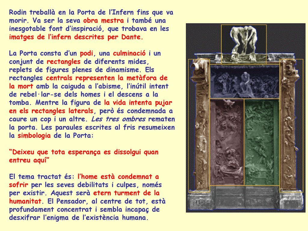 Rodin treballà en la Porta de l’Infern fins que va morir