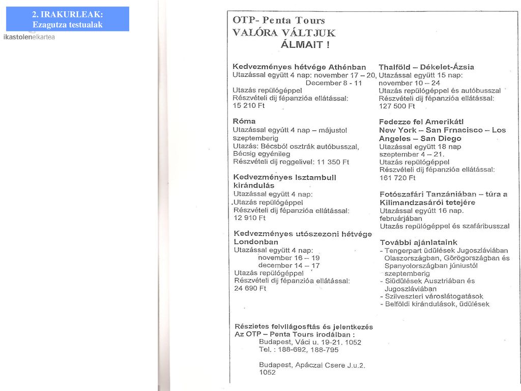 2. IRAKURLEAK: Ezagutza testualak. Zer testu-generoren aurrean gaude Nola dakigu - Zer nolako informazioa egongo da testu honetan