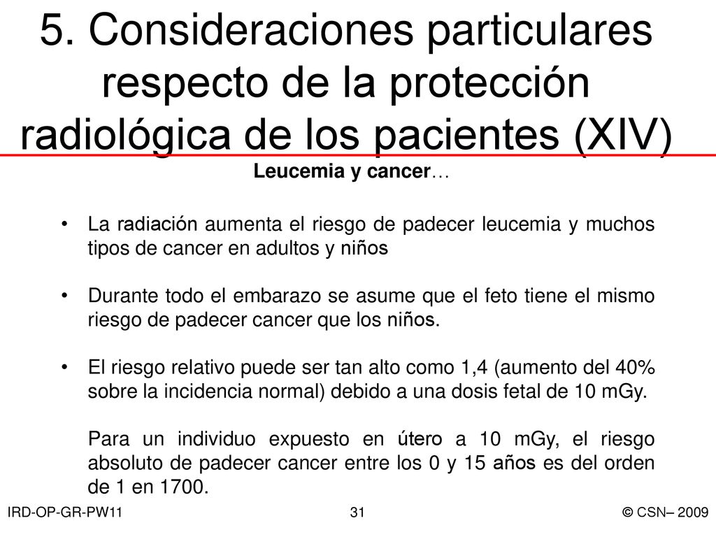 5. Consideraciones particulares respecto de la protección radiológica de los pacientes (XIV)