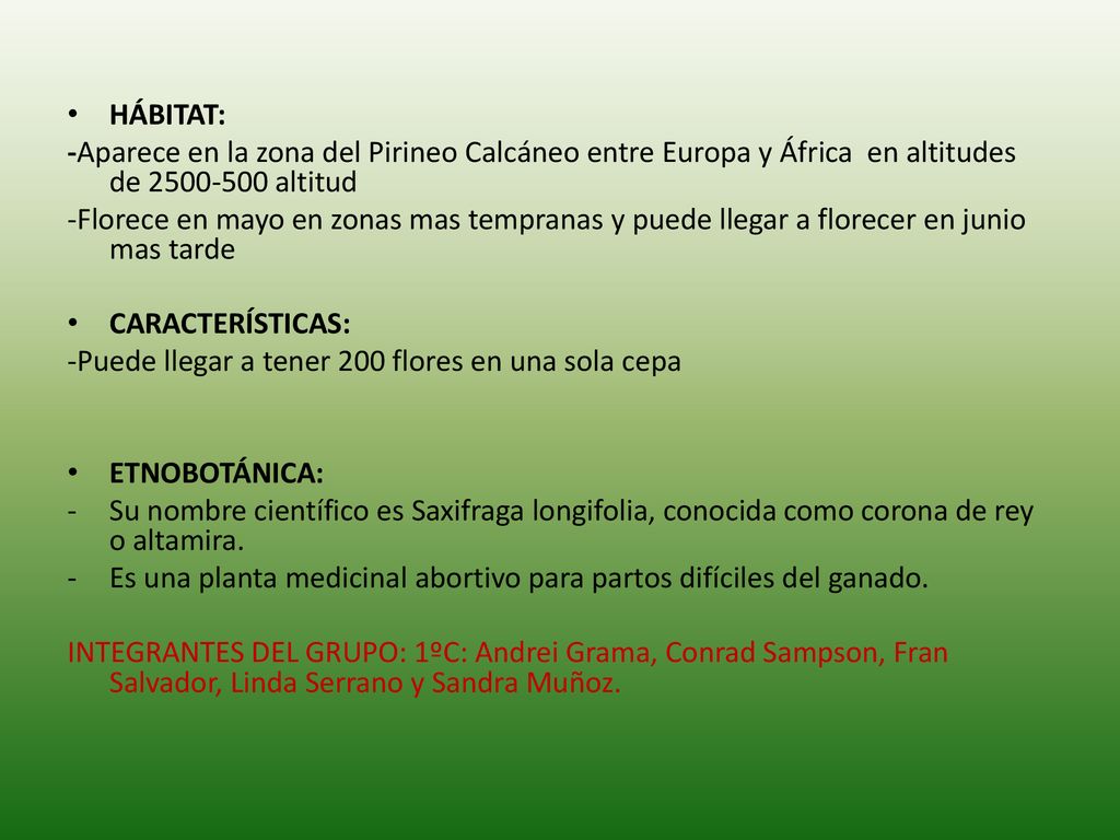 HÁBITAT: -Aparece en la zona del Pirineo Calcáneo entre Europa y África en altitudes de altitud.