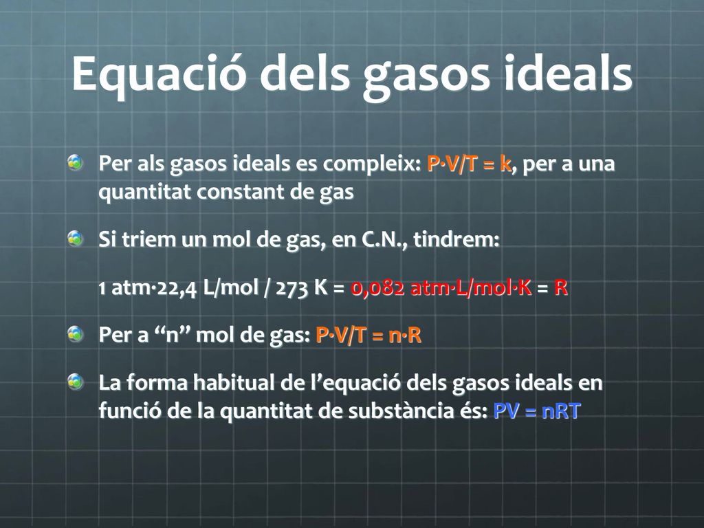 Equació dels gasos ideals