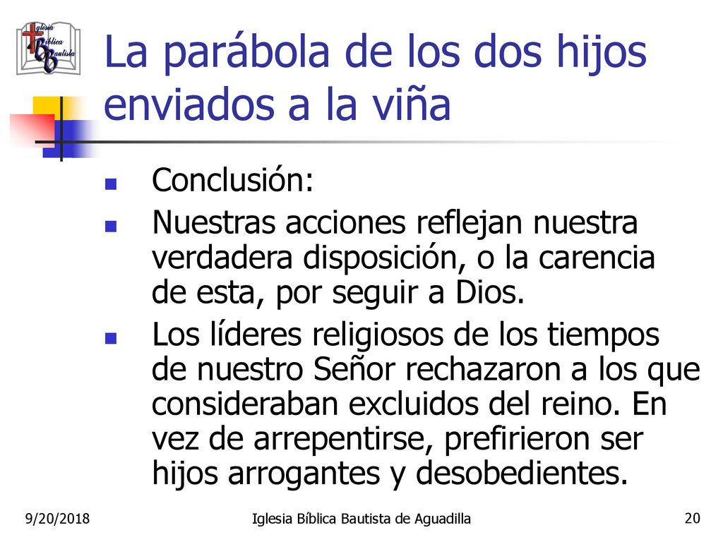 La parábola de los dos hijos enviados a la viña