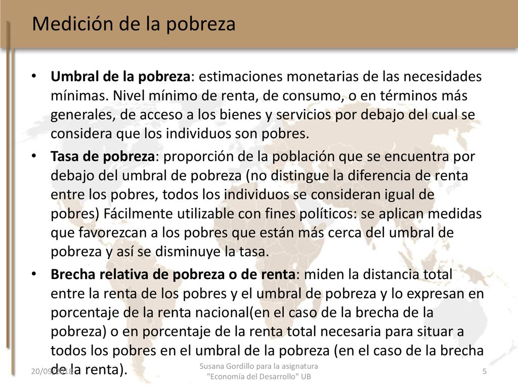 Susana Gordillo para la asignatura Economía del Desarrollo UB