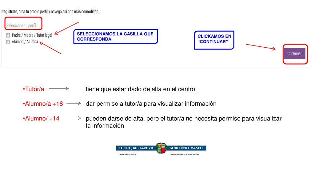 Tutor/a tiene que estar dado de alta en el centro