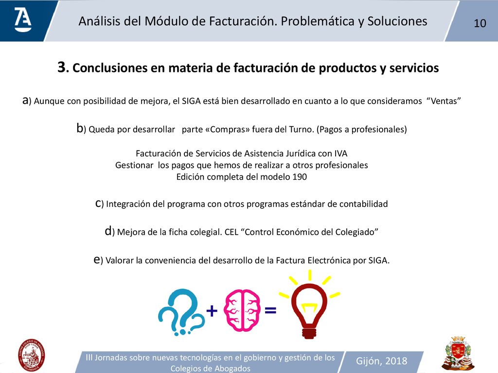3. Conclusiones en materia de facturación de productos y servicios