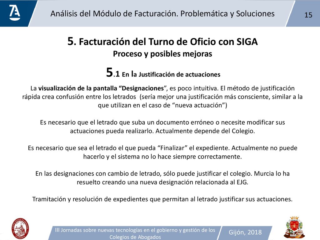 5. Facturación del Turno de Oficio con SIGA Proceso y posibles mejoras