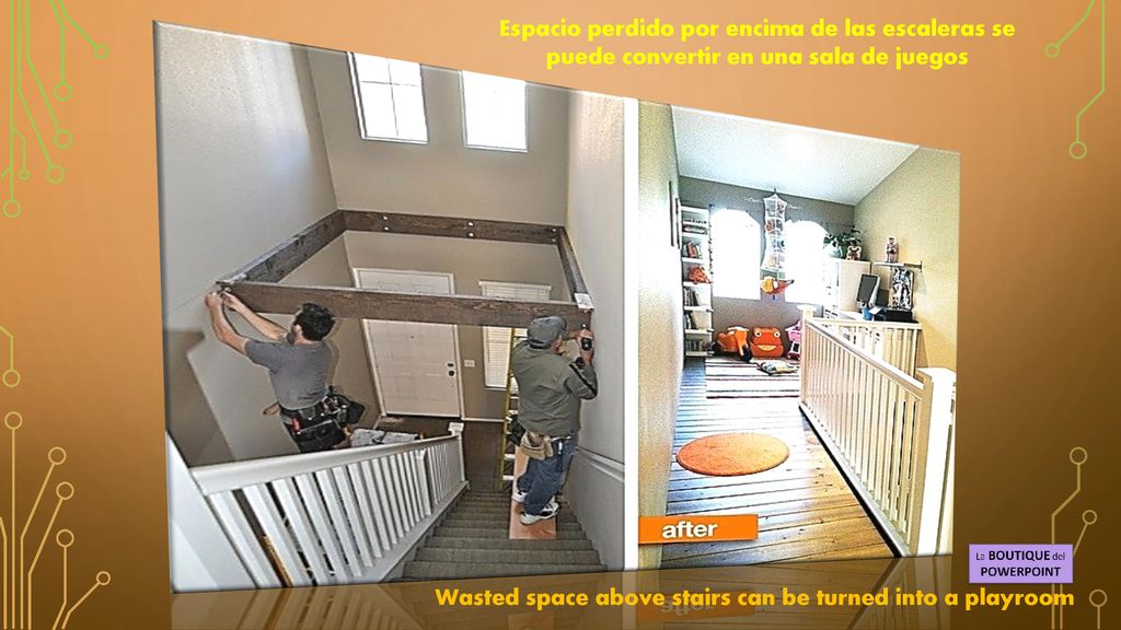 Espacio perdido por encima de las escaleras se puede convertir en una sala de juegos