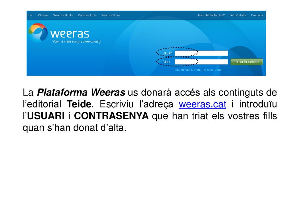 La Plataforma Weeras us donarà accés als continguts de l’editorial Teide.