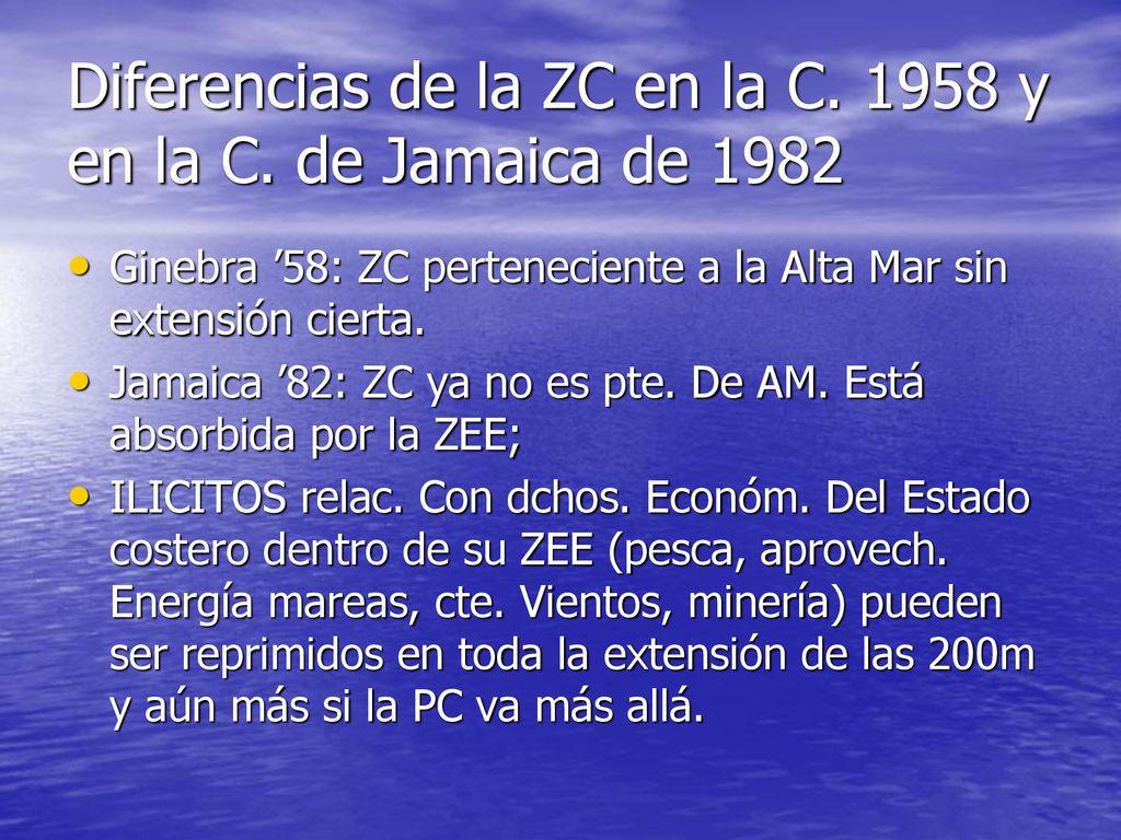 Diferencias de la ZC en la C y en la C. de Jamaica de 1982