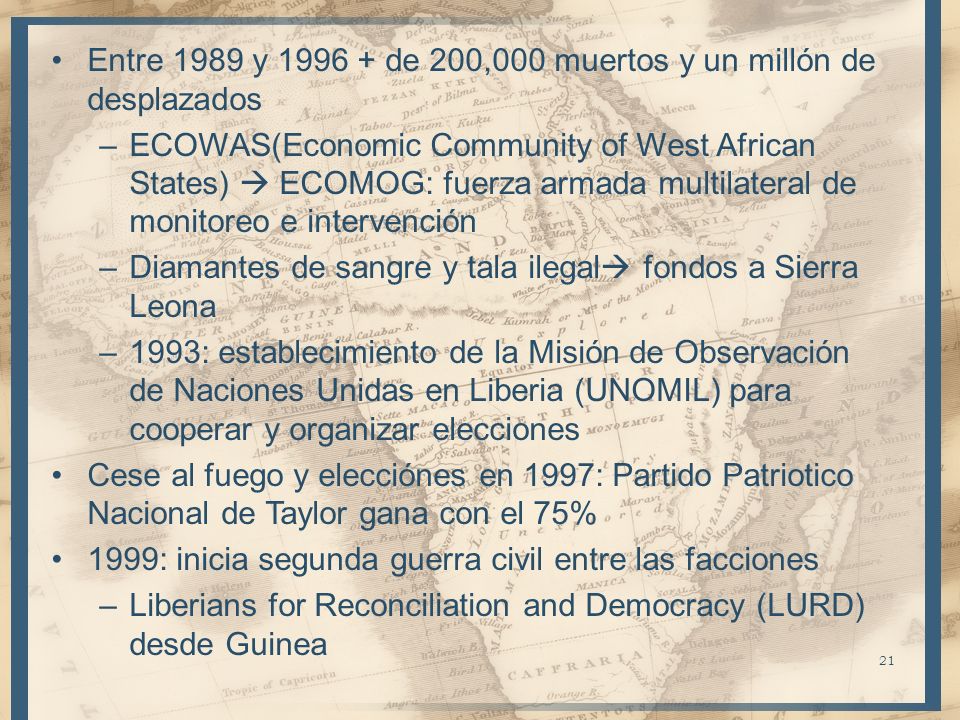 Entre 1989 y de 200,000 muertos y un millón de desplazados