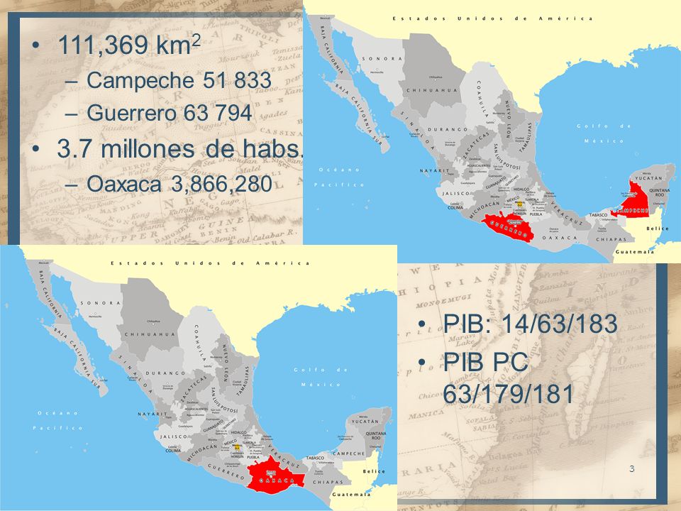111,369 km2 3.7 millones de habs. PIB: 14/63/183 PIB PC 63/179/181