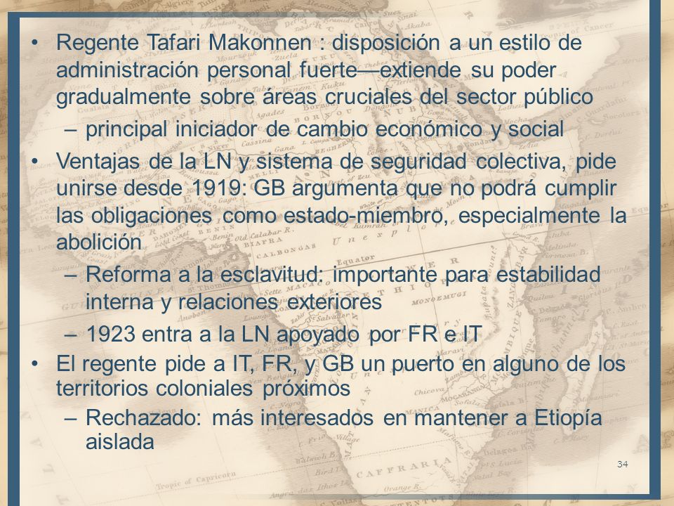 Regente Tafari Makonnen : disposición a un estilo de administración personal fuerte—extiende su poder gradualmente sobre áreas cruciales del sector público