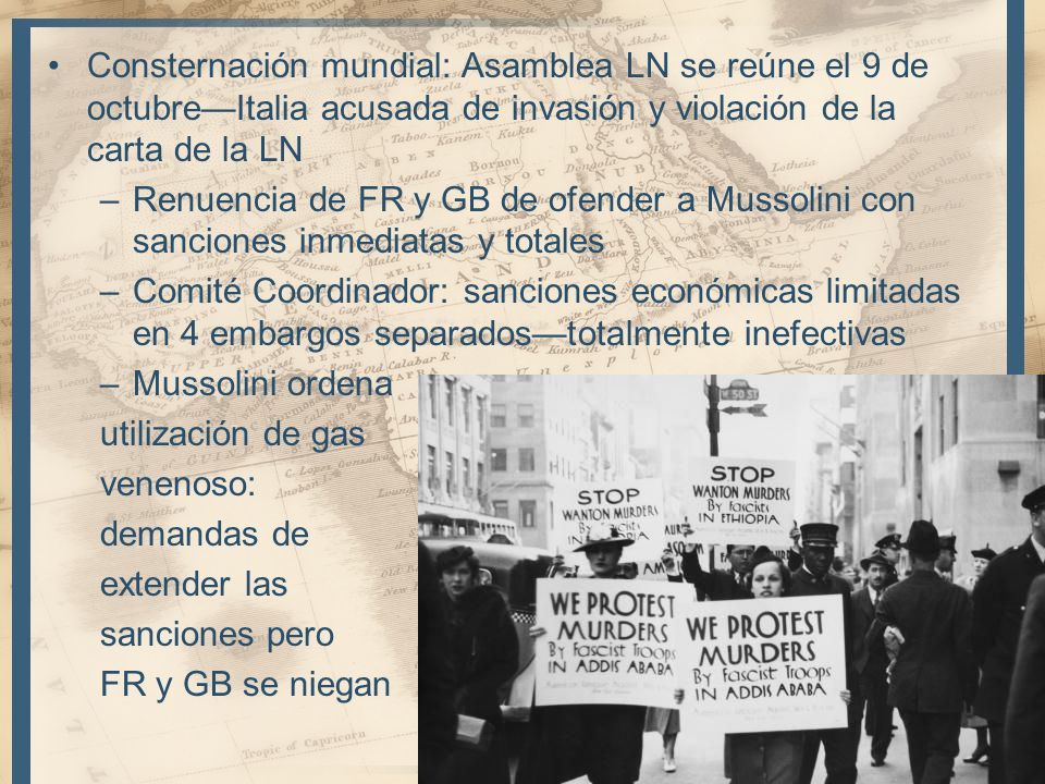 Consternación mundial: Asamblea LN se reúne el 9 de octubre—Italia acusada de invasión y violación de la carta de la LN