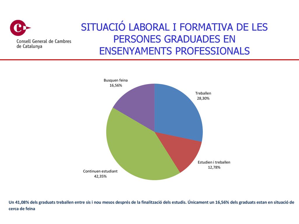 SITUACIÓ LABORAL I FORMATIVA DE LES PERSONES GRADUADES EN ENSENYAMENTS PROFESSIONALS