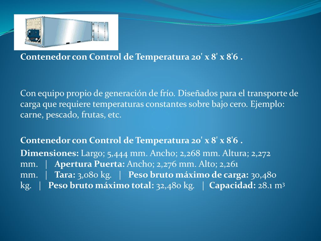 Contenedor con Control de Temperatura 20 x 8 x 8 6 .