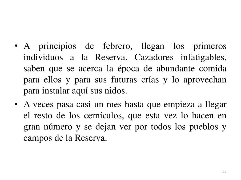 A principios de febrero, llegan los primeros individuos a la Reserva