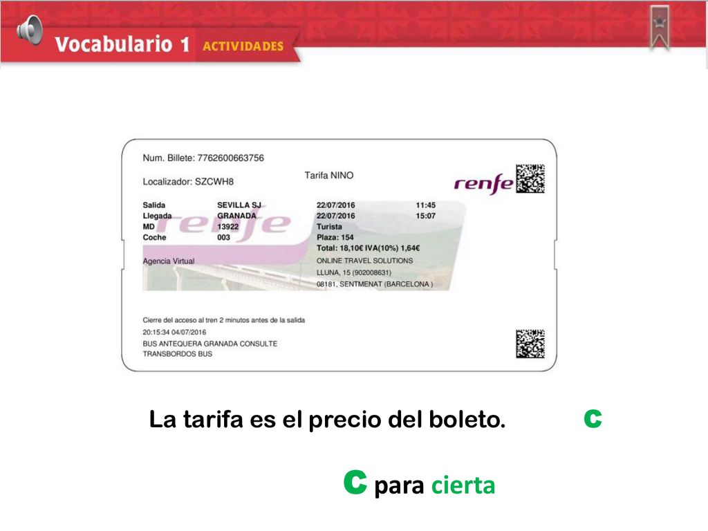 Mira los dibujos y escoge C para cierta o F para falsa.