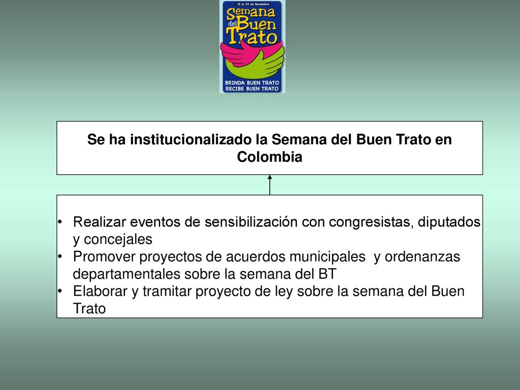 Se ha institucionalizado la Semana del Buen Trato en Colombia