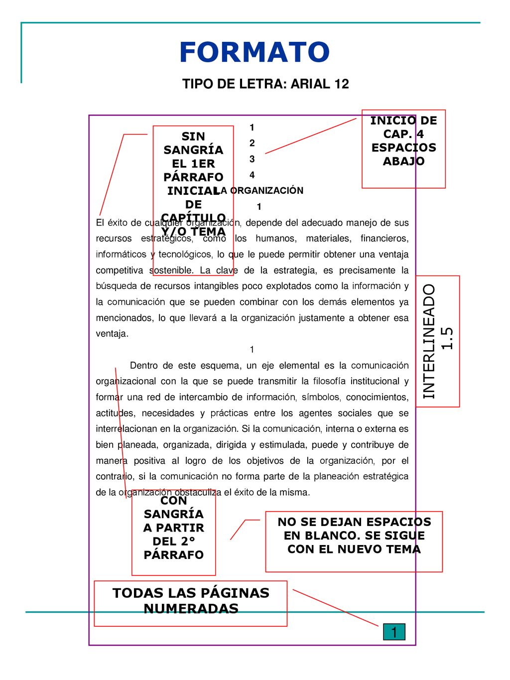 FORMATO INTERLINEADO TIPO DE LETRA: ARIAL 12