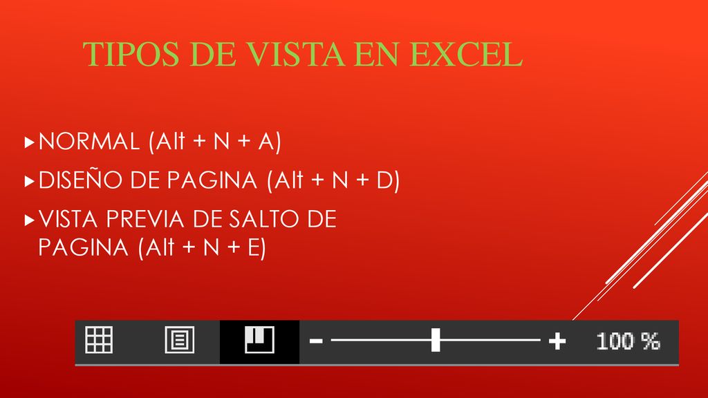 TIPOS DE VISTA EN EXCEL NORMAL (Alt + N + A)