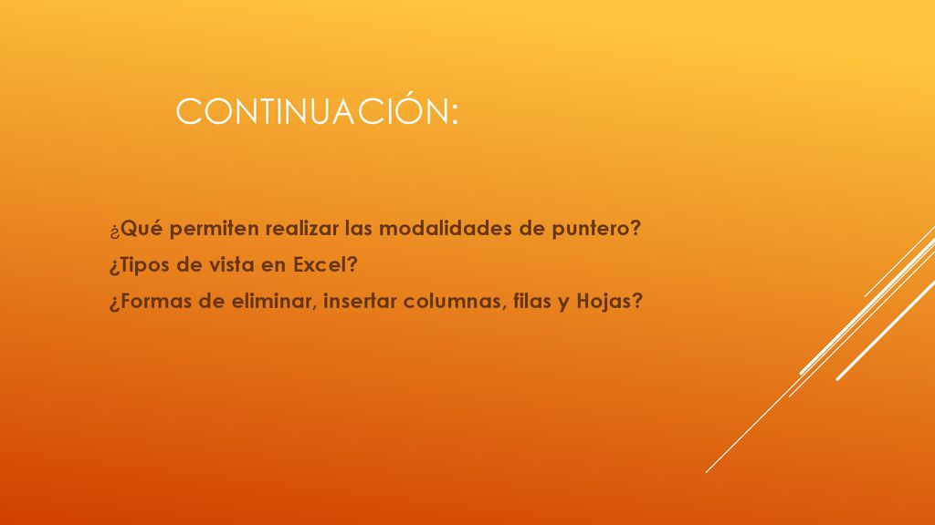 Continuación: ¿Tipos de vista en Excel