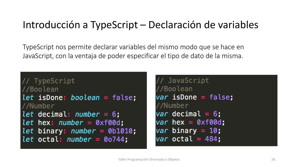 Introducción a TypeScript – Declaración de variables