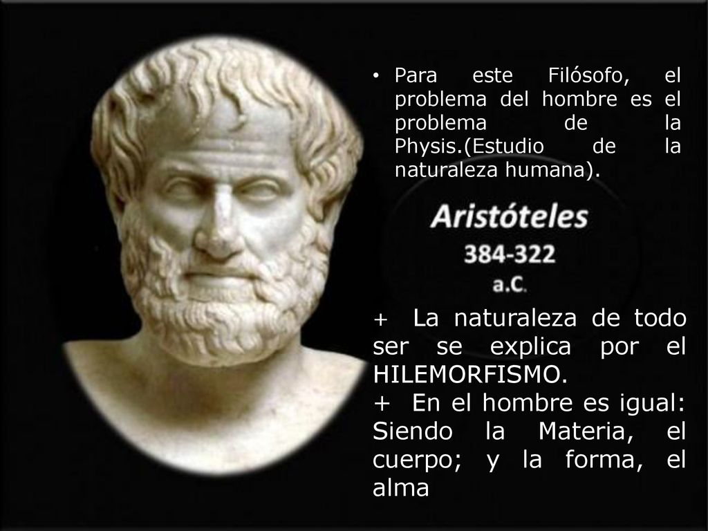 Para este Filósofo, el problema del hombre es el problema de la Physis