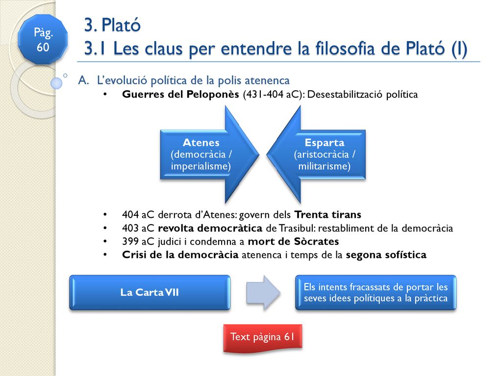 3. Plató 3.1 Les claus per entendre la filosofia de Plató (I)