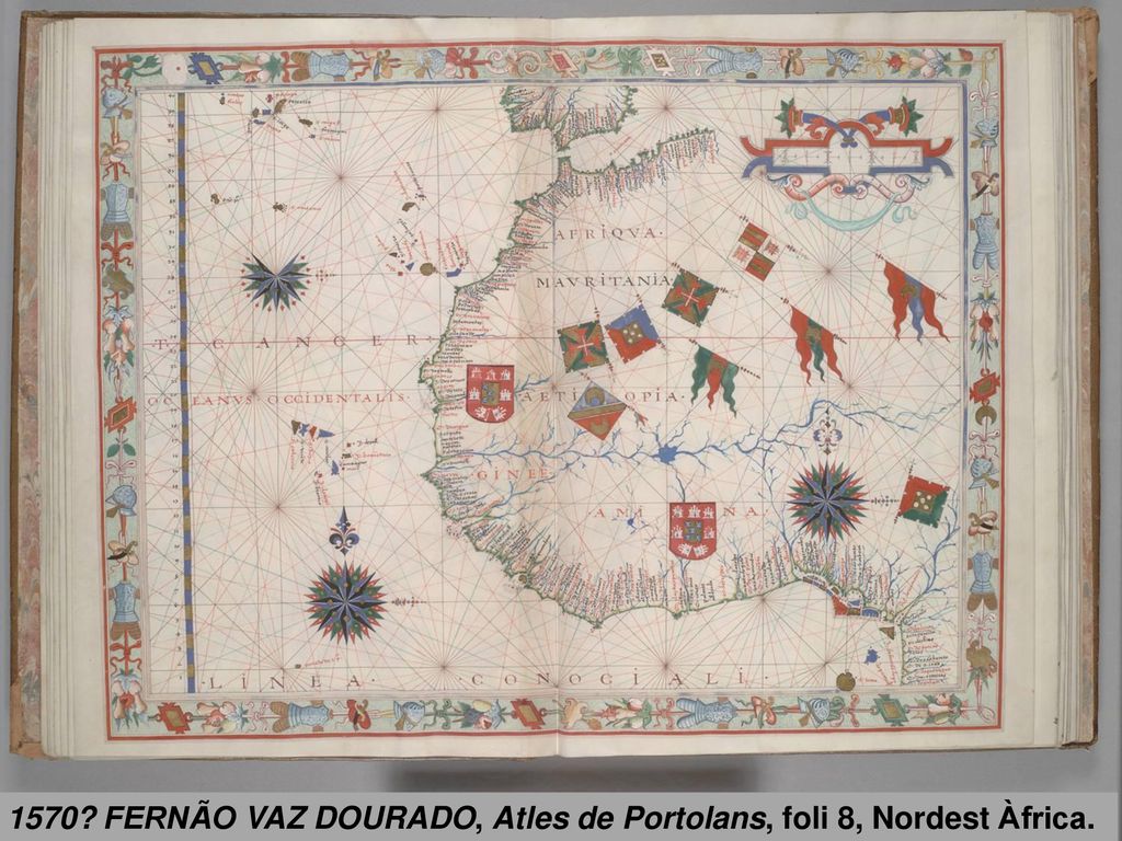 1570 FERNÃO VAZ DOURADO, Atles de Portolans, foli 8, Nordest Àfrica.