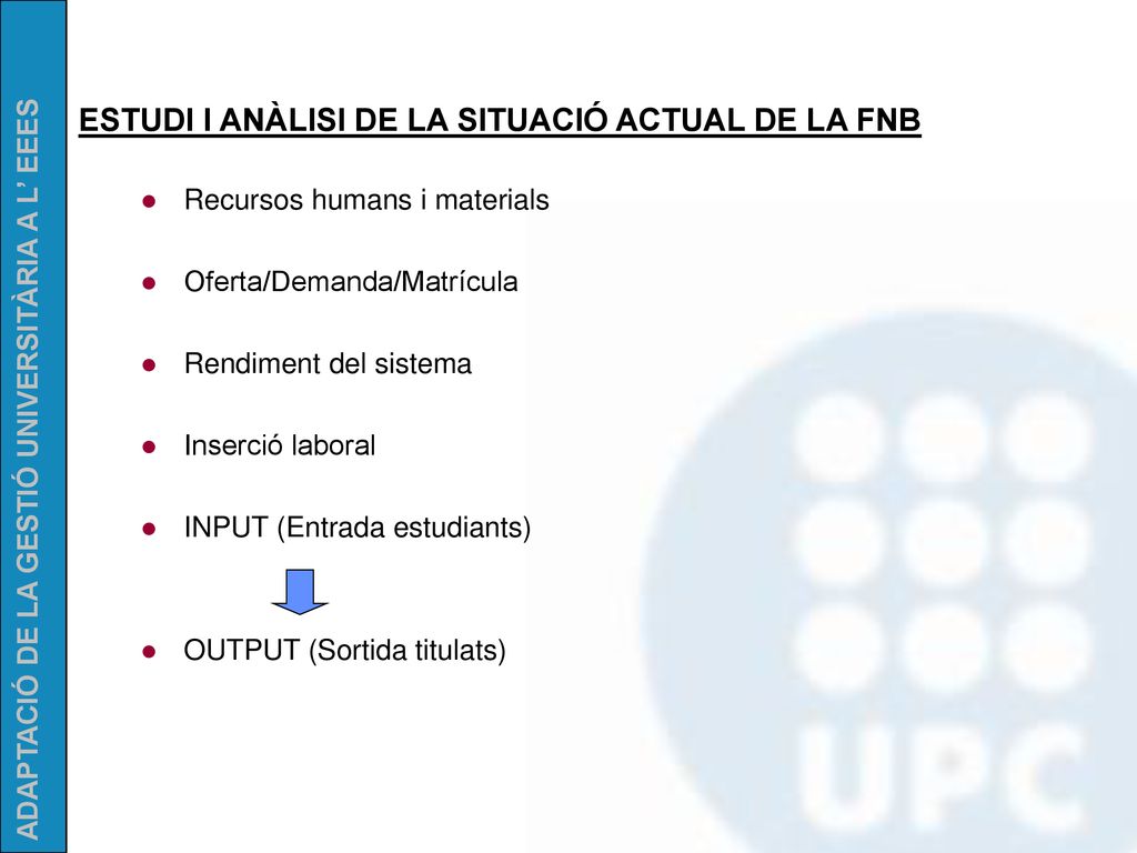 ESTUDI I ANÀLISI DE LA SITUACIÓ ACTUAL DE LA FNB