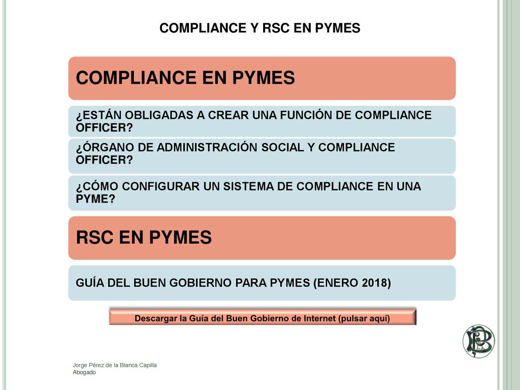 COMPLIANCE EN PYMES RSC EN PYMES COMPLIANCE Y RSC EN PYMES