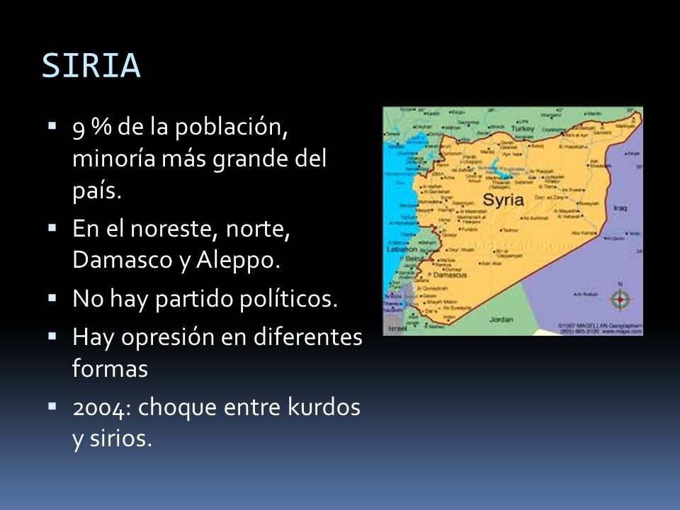 SIRIA 9 % de la población, minoría más grande del país.