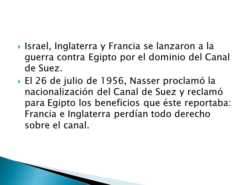 Israel, Inglaterra y Francia se lanzaron a la guerra contra Egipto por el dominio del Canal de Suez.