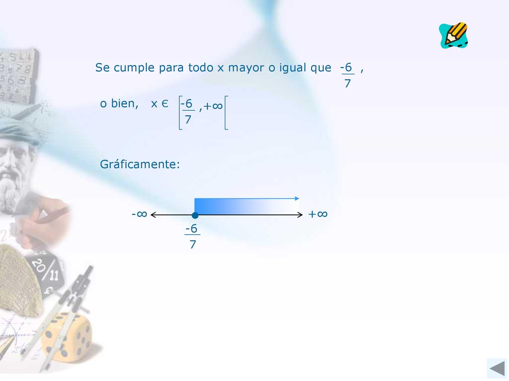 Se cumple para todo x mayor o igual que