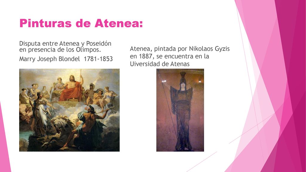 Pinturas de Atenea: Disputa entre Atenea y Poseidón en presencia de los Olimpos. Marry Joseph Blondel