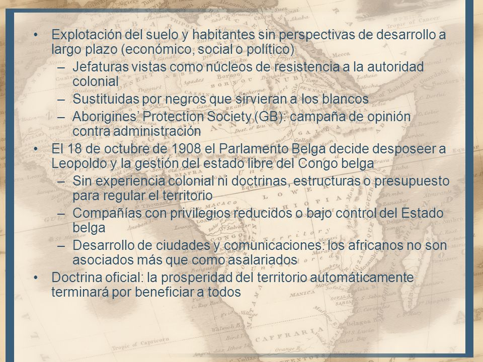 Explotación del suelo y habitantes sin perspectivas de desarrollo a largo plazo (económico, social o político)