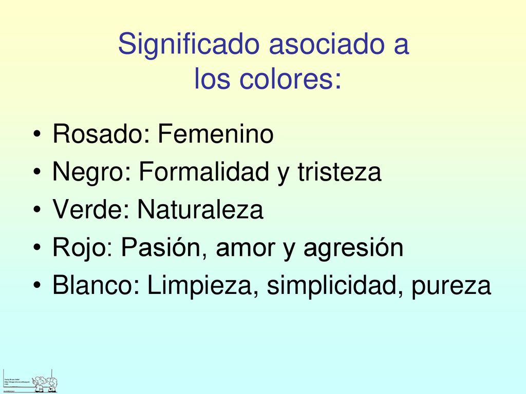 Significado asociado a los colores:
