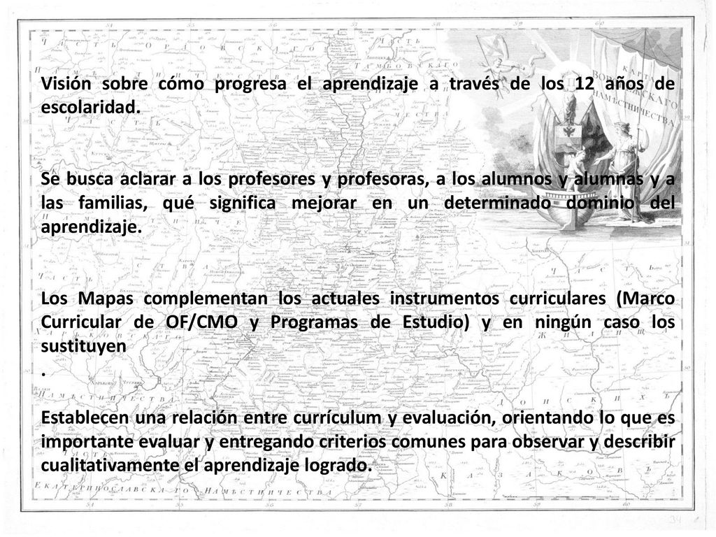 Visión sobre cómo progresa el aprendizaje a través de los 12 años de escolaridad.