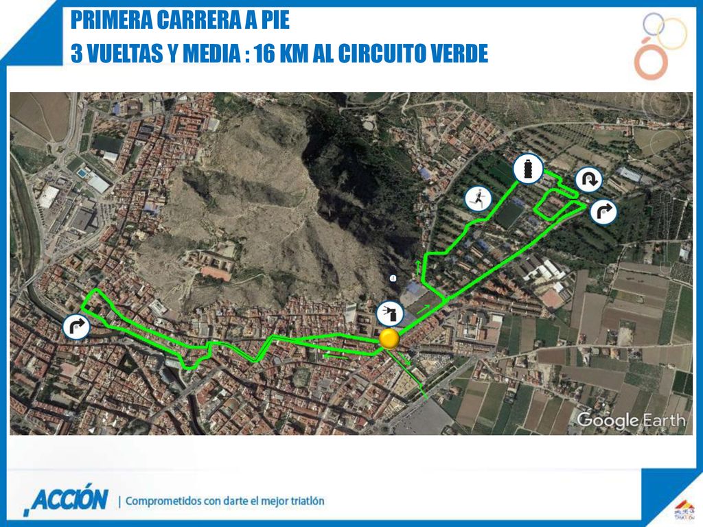PRIMERA CARRERA A PIE 3 VUELTAS y media : 16 km al circuito verde