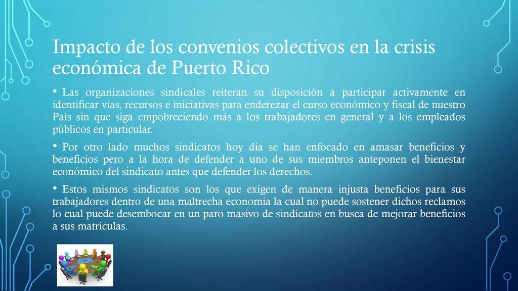 Impacto de los convenios colectivos en la crisis económica de Puerto Rico