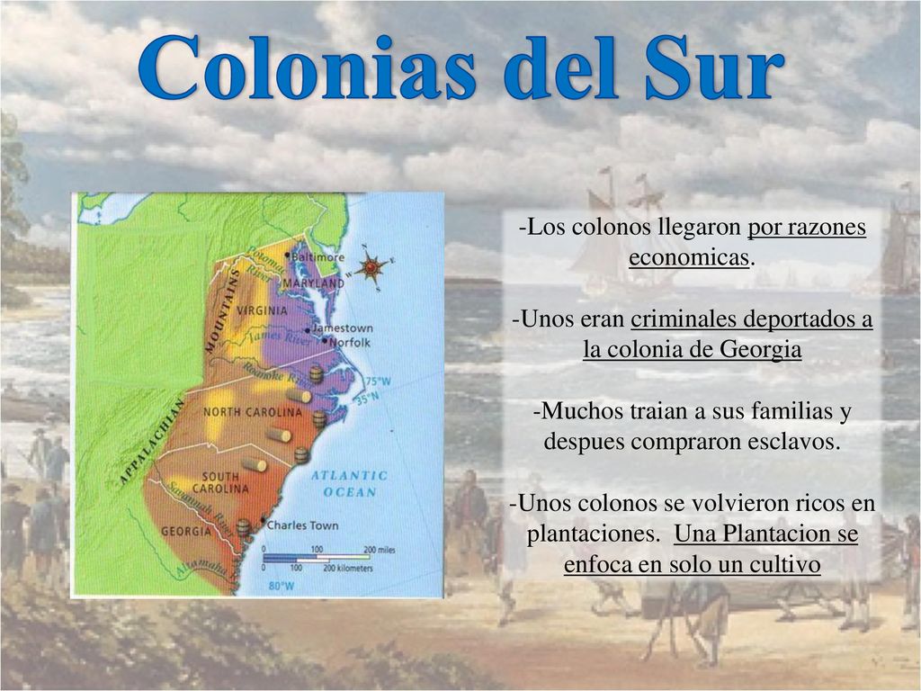 Colonias del Sur -Los colonos llegaron por razones economicas.