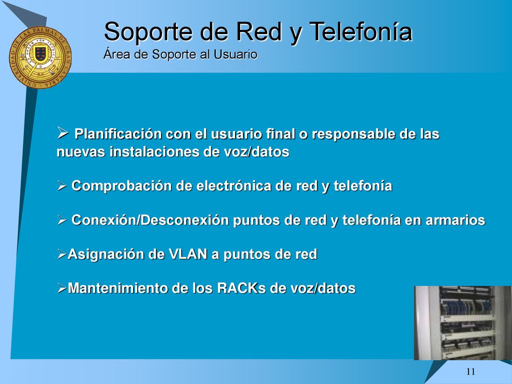Soporte de Red y Telefonía Área de Soporte al Usuario