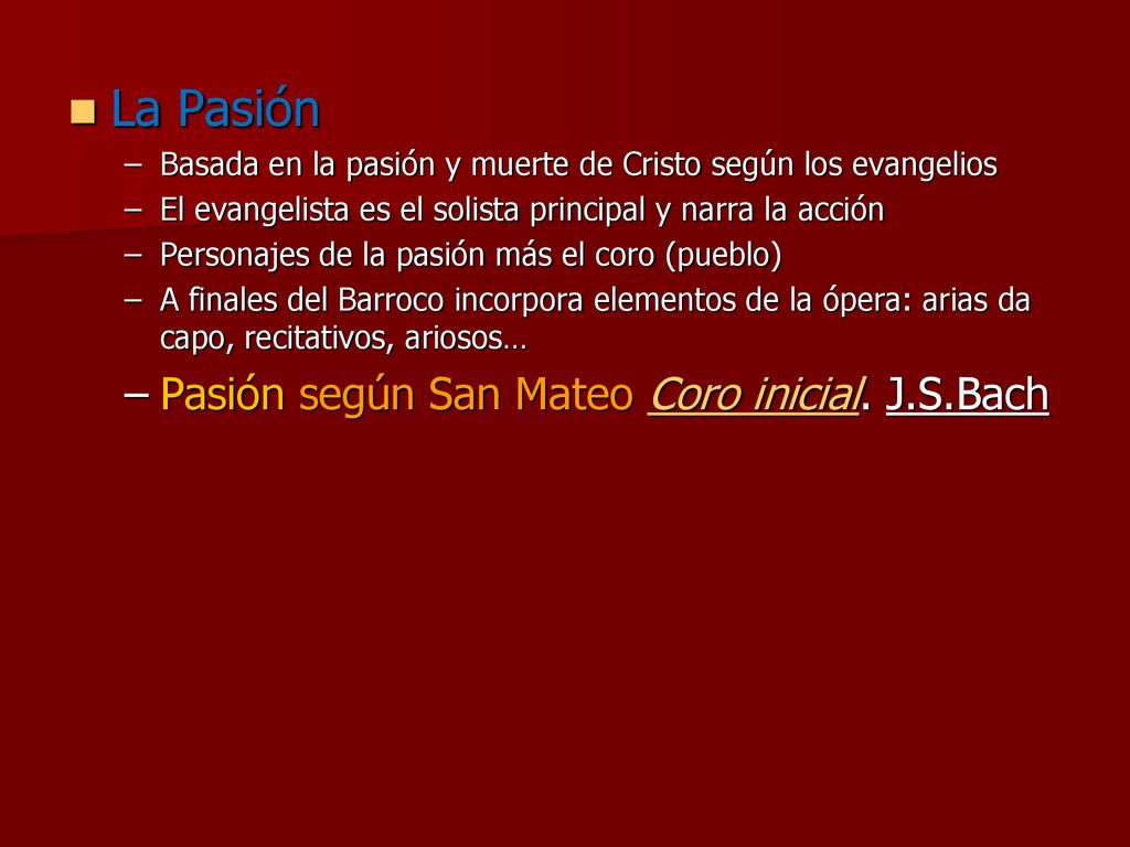 La Pasión Pasión según San Mateo Coro inicial. J.S.Bach