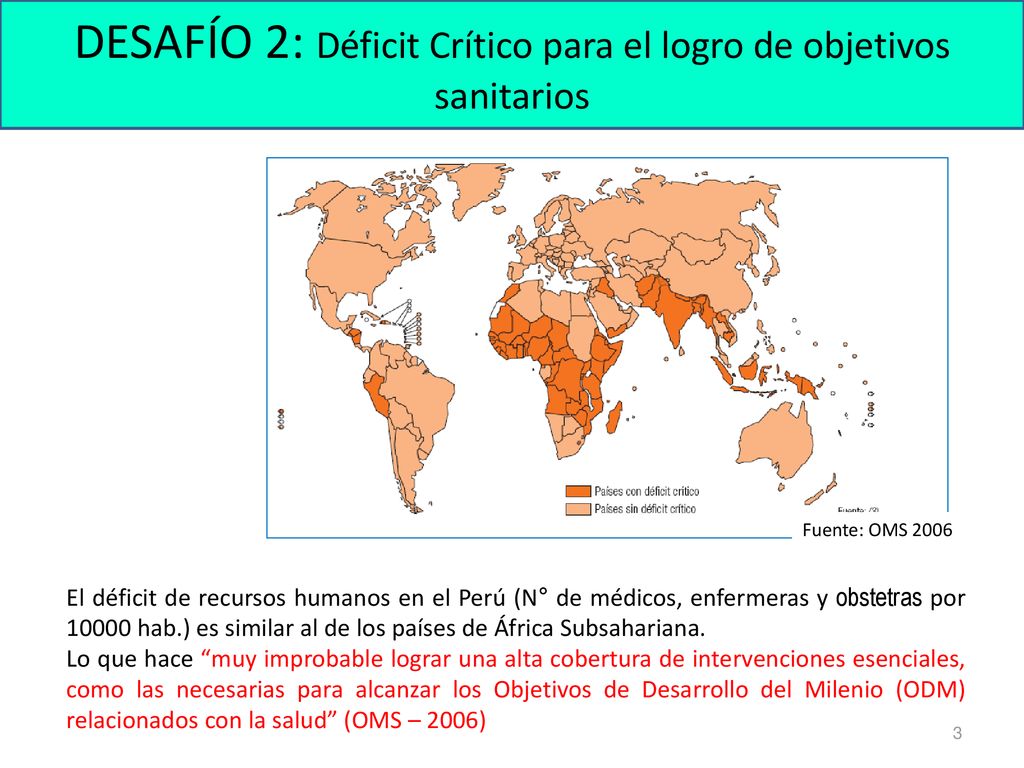 DESAFÍO 2: Déficit Crítico para el logro de objetivos sanitarios