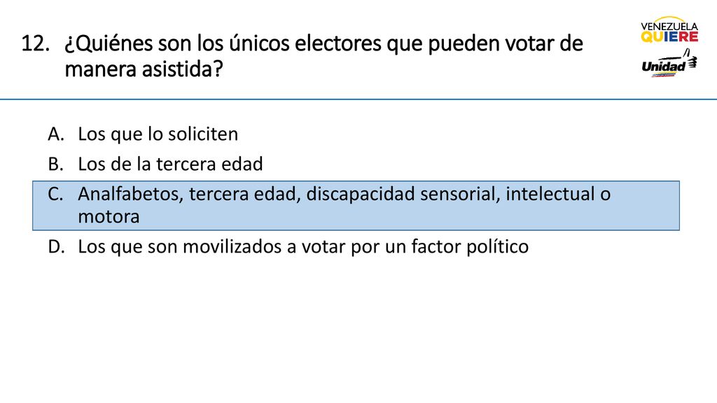 ¿Quiénes son los únicos electores que pueden votar de manera asistida